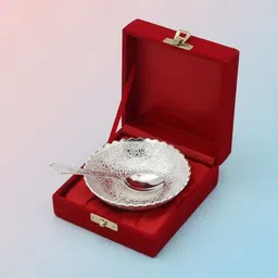 kabeer enterprises Aluminium Decorative Bowl set Bowl, Spoon Serving Set image 2