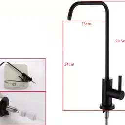 inart RO Water purifiers Tap/Faucet SS 304 Kitchen 360 Rotatable Black Tap Mount Water Filter image 3