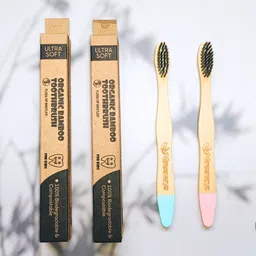 greenarys Bamboo Toothbrush - Kids Premium Bottom Painted, Charcoal Bristle, Eco‑Friendly Ultra Soft Toothbrush-picture-26