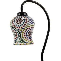 new era Multicolor Mosaic Glass Curvy Table Lamp with Iron Base image 4