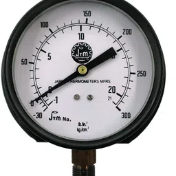 japsin 6" Compound Pressure Gauge -30 to 300 PSI, MS Body, Bottom Connection 3/8" Brass Ring Gauge-picture-26