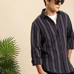 mast & harbour Men Regular Fit Striped Casual Shirt-picture-12