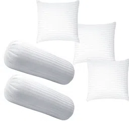 raccoon Microfibre Bolster Pack of 5 Stripes Diwan Set Of 3 Cushion & 2-picture-15