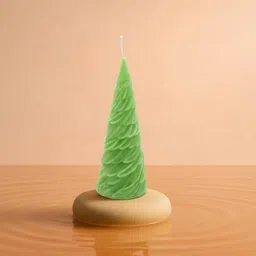 utsav LIGHT Green Christmas Tree Shaped Decorative Candle (PACK OF 2) Candle image 3