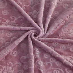 fabinaliv Purple Floral 300 TC Woollen Fitted Single Bedsheet with Pillow Cover image 4