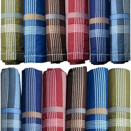 supriya Dark Color Men's Cotton Striped 44x44Cm Pack of 12 ["Multicolor"] Handkerchief-picture-19