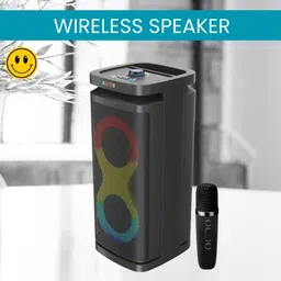 SACRO A1 (PORTABLE WIRELESS PARTY SPEAKER)With Wireless Karaoke Mic& Hi Bass SoundQ49 40 W Bluetooth Tower Speaker image 1