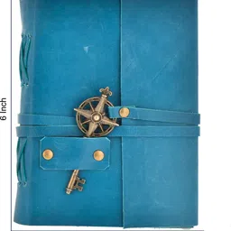 the vintage journal Premium Leather Journal With Metal Key Closure And 100% Recycled Paper A6 Diary Un-ruled 200 Pages image 2