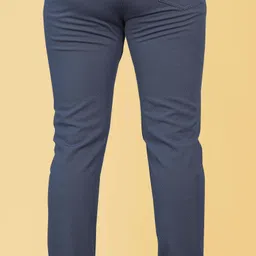 combraided Men Straight Fit Grey Lycra Blend Trousers image 2