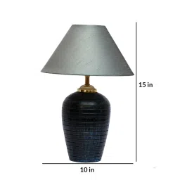 Grey Shade Table Lamp With Terracotta Base By Foziq image 5
