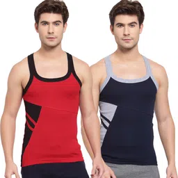 macho sporto Pack of 2 Mesh Panel Gym Vest Top Men Vest-picture-20