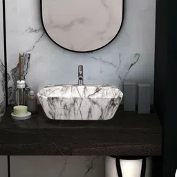 inletcera Table Top & Wall Mount Ceramic Wash Basin(04) (16*12*5)(DD2-04) Wall Hung Basin-picture-15