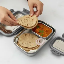 velora Stainless Steel Insulated Lunchbox/Tiffin box for School/Collage/Office/Picnic 2 Containers Lunch Box image 4