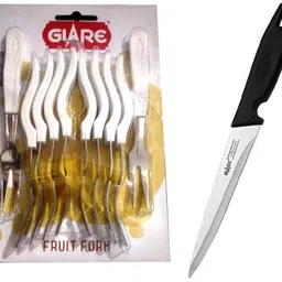 glare Fruit Forks GA-301 & Premium Utility Knife GA-503 Stainless Steel Cutlery Set-picture-19