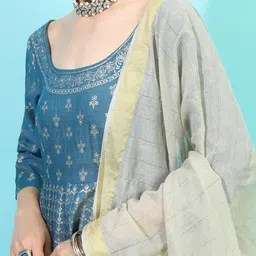 vishudh Pack of 2 Women Printed Cotton Blend Ethnic Dress image 4