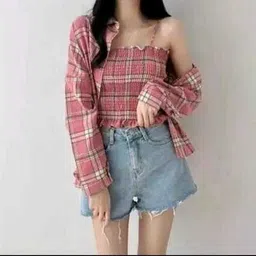 arham Women Slim Fit Checkered Spread Collar Casual Shirt-picture-12