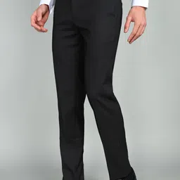 arrow Men Tapered Black Polyester Trousers image 3