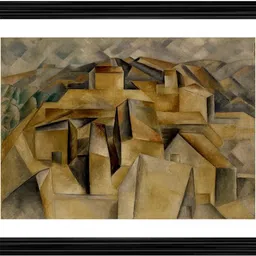 absecom Houses on the Hill 1909 Painting With Wood Photo Frame 14 inch frame-picture-33
