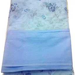 Cotton Adults Washable Mosquito Net Large Size Bed Blue Printed Heavy Quality Polyester Soft Net ((Blue Printed, 4x6.5 ft) Mosquito Net-image-1