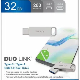 PNY Duo Link Type C 32 GB OTG Drive Compatible with Mobile USB 3.2 Metal Case image 3