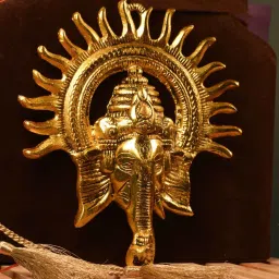 seetara Gold Sun Ganesh Wall Hanging for Divine Energy, Prosperity, and Positive Vibes image 1