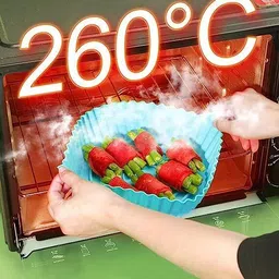 flostrain Air Fryer Liners I Round Silicone Basket Baking Tray Airfryer Tray image 3