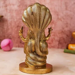 Lord Vishnu With Snake Brass Religious Idol by The Advitya image 2
