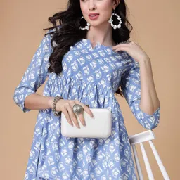 god bless Casual Regular Sleeves Printed Women Light Blue, White Top-picture-18