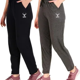 gaa Pack of 2 Women Solid Grey, Dark Blue Track Pants-picture-13