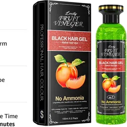 loxity Fruit Vinegar Black Hair Gel Color for Suitable for Men and Women , Black image 2