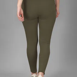 poojaran Solid Women Green Tights image 2