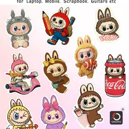 ONCRO Doll Labubu Stickers Cartoon Phone Laptop Toy Stationery Bottle Journal Guitar paper Laptop Skin Compatible for 15 inch-picture-26