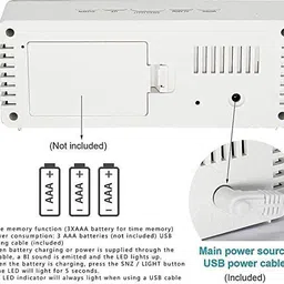 kh store Digital White Clock image 2