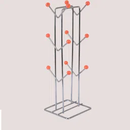 vrackart Stainless Steel Home & Kitchen _ Dining Table Cup Stand Kitchen Rack ( V Shape ) Stainless Steel Glass Holder-picture-39