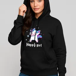 ezclothing Women Full Sleeve Graphic Print Hooded Sweatshirt image 1