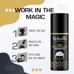 vellasio Mattifying Volume Powder Hair Wax 15gm Matte Finish|Strong Hold Styling hair volumizing powder wax Extreme Hair Volumizer hair powder-mousee image 2