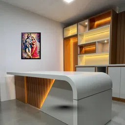 shri veer balaji enterprises WALLART-KRISHNA-RADHA Acrylic 12 inch x 9 inch Painting image 3