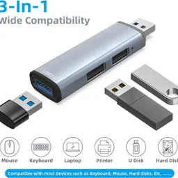 LipiWorld USB 3.0 to 2 X USB 2.0 & USB 3.0 Adapter USB Hub 3-Port USB 3.0 Hub USB Splitter USB Adapter image 2