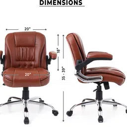 seatfit FlexiArm Mid Back Ergonomic | Home & Office | Leatherette Office Executive Chair image 3