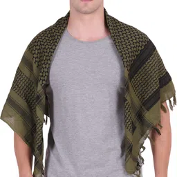 glaucus Woven Cotton Blend Men Green Scarf-picture-24
