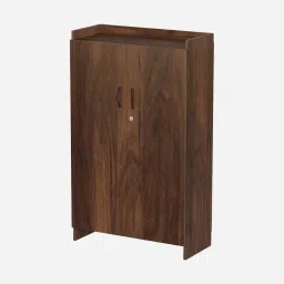 bluewud Brooklyn 2 Door Tall Shoe Cabinet In Brown Maple Finish image 5