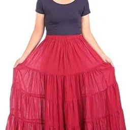sadhnazon Women Self Design Flared Black Skirt-picture-21