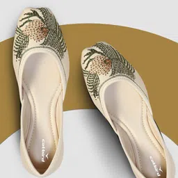 catbird Handmade Peacock feather Embroidered Punjabi Mojari Jutis Jutis For Women-picture-11