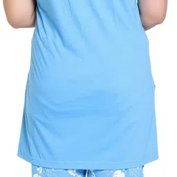 love london Women Top & Pyjama Set Light Blue Printed image 2