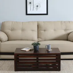 woodsworth from pepperfry Labin Sheesham Wood Coffee Table In Scratch Resistant Walnut Finish image 1