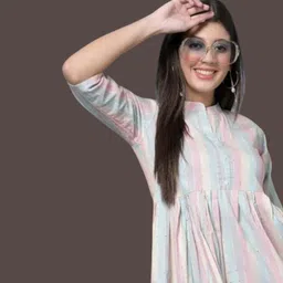 theicon Women Fit and Flare Multicolor Knee Length Dress image 3