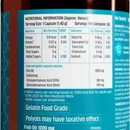 healthkart Fish oil (1000 Omega 3, with 180 mg EPA & 120 mg) for brain, heart and eye health image 3