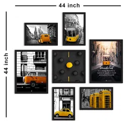 art street Paper Framed Poster Tram Travel Set Of 7 Art Print image 4