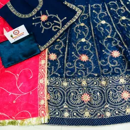 bhojalcreation Embroidered Semi Stitched Rajasthani Poshak image 3