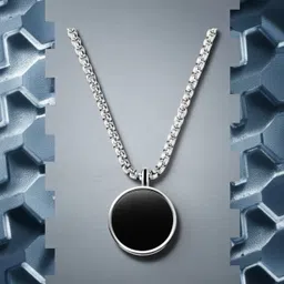 zeeshan impex Stylish silver round pendant chain Silver, NA Stainless Steel Locket Set image 1